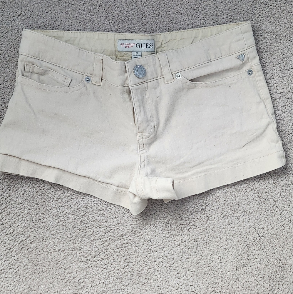 Guess Light Cream Casual Shorts